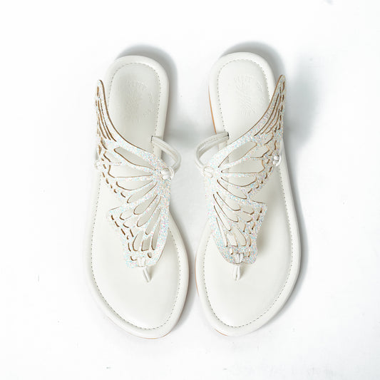 Butterfly Wings Flats - White