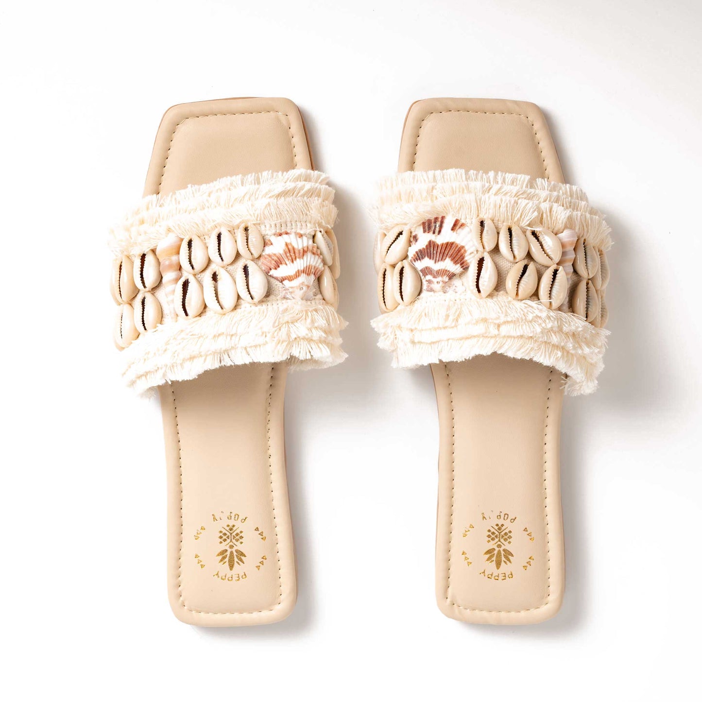 Embellished  Shell Sandals