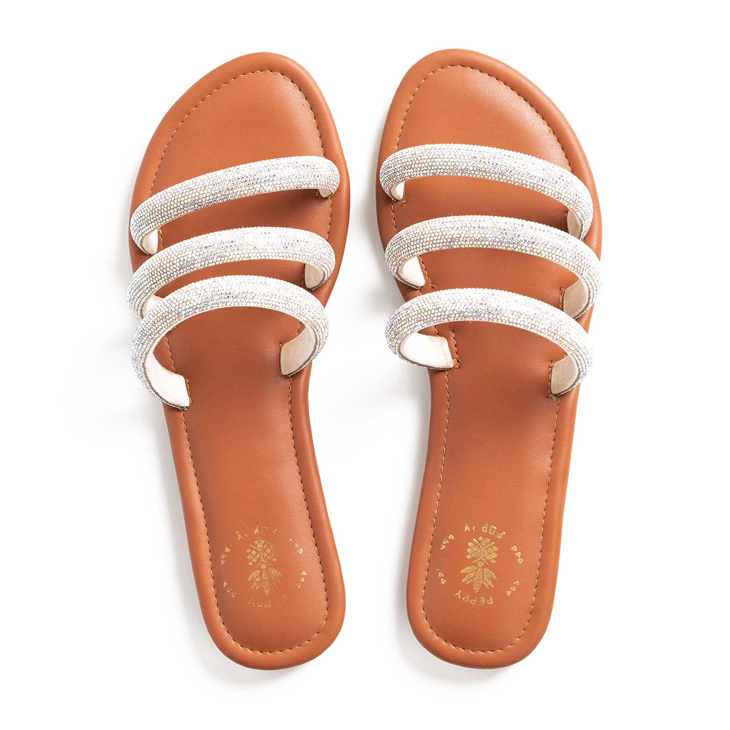 Classic Bling Sandals - Tan Brown