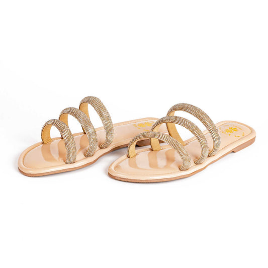 Classic Bling Sandals – Cream